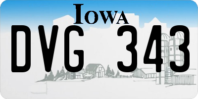 IA license plate DVG343