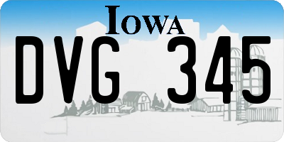 IA license plate DVG345
