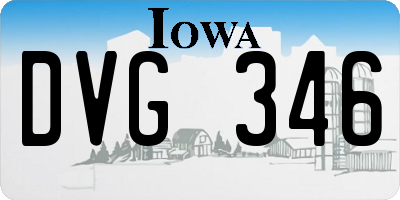 IA license plate DVG346