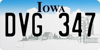 IA license plate DVG347