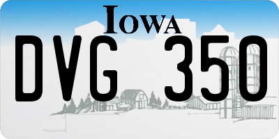 IA license plate DVG350