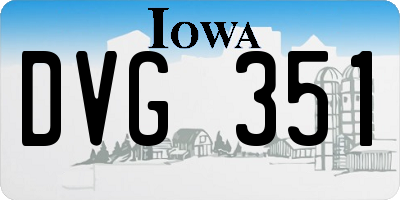 IA license plate DVG351