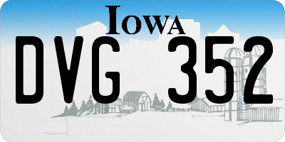 IA license plate DVG352