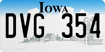 IA license plate DVG354
