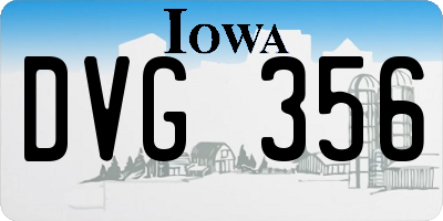 IA license plate DVG356