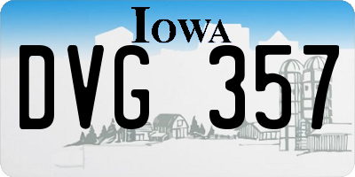 IA license plate DVG357
