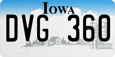 IA license plate DVG360