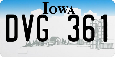 IA license plate DVG361