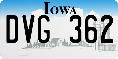 IA license plate DVG362