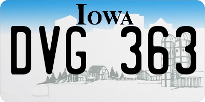 IA license plate DVG363