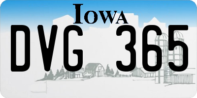 IA license plate DVG365