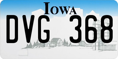 IA license plate DVG368