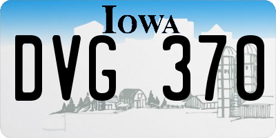 IA license plate DVG370