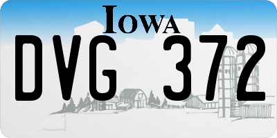 IA license plate DVG372