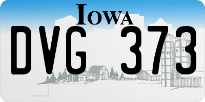 IA license plate DVG373