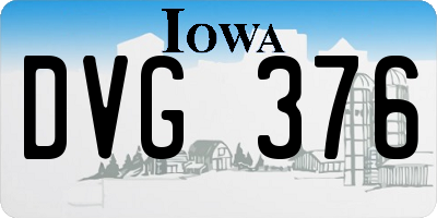 IA license plate DVG376