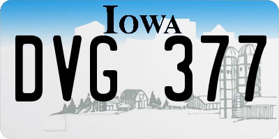 IA license plate DVG377