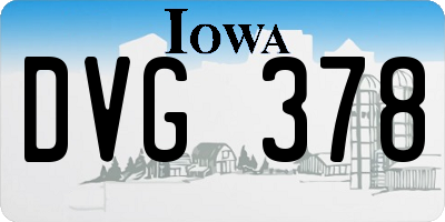 IA license plate DVG378