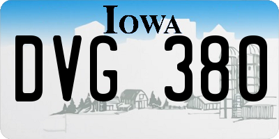 IA license plate DVG380