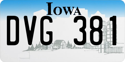 IA license plate DVG381