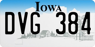 IA license plate DVG384