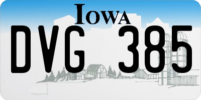 IA license plate DVG385