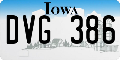 IA license plate DVG386