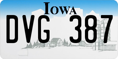 IA license plate DVG387