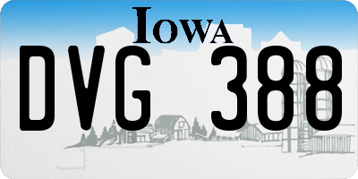 IA license plate DVG388