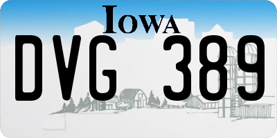 IA license plate DVG389
