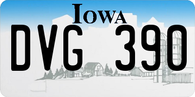 IA license plate DVG390