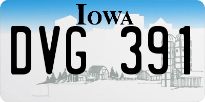 IA license plate DVG391
