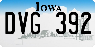 IA license plate DVG392
