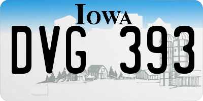 IA license plate DVG393