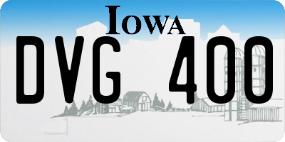 IA license plate DVG400