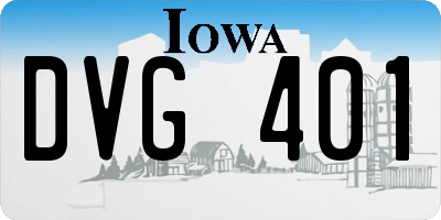 IA license plate DVG401