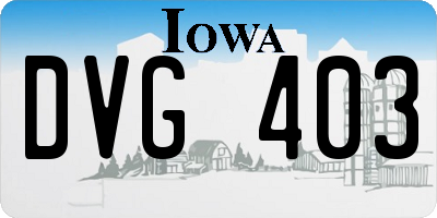 IA license plate DVG403