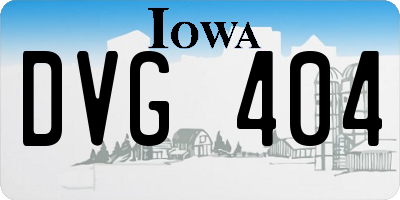 IA license plate DVG404