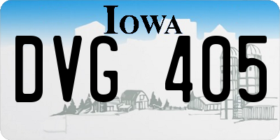 IA license plate DVG405