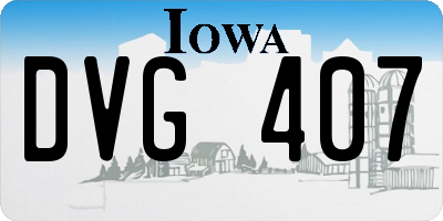 IA license plate DVG407