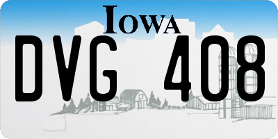 IA license plate DVG408