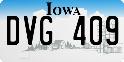 IA license plate DVG409