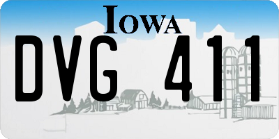 IA license plate DVG411