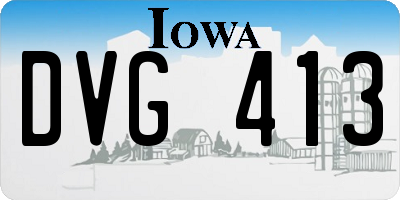 IA license plate DVG413
