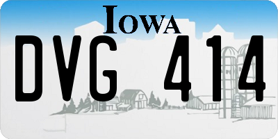 IA license plate DVG414