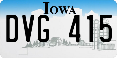 IA license plate DVG415
