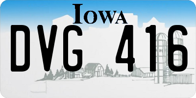 IA license plate DVG416