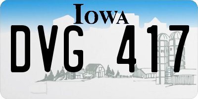 IA license plate DVG417
