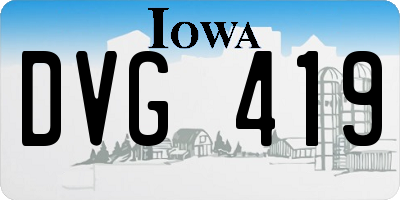 IA license plate DVG419