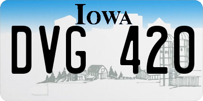 IA license plate DVG420